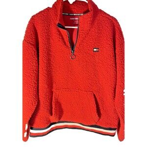 Red Tommy Hilfiger 1/4 Zip Up Sweat Shirt XL , Pullover, Sweater
